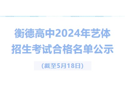 衡德高中2024年艺体招生考试合格名单公示